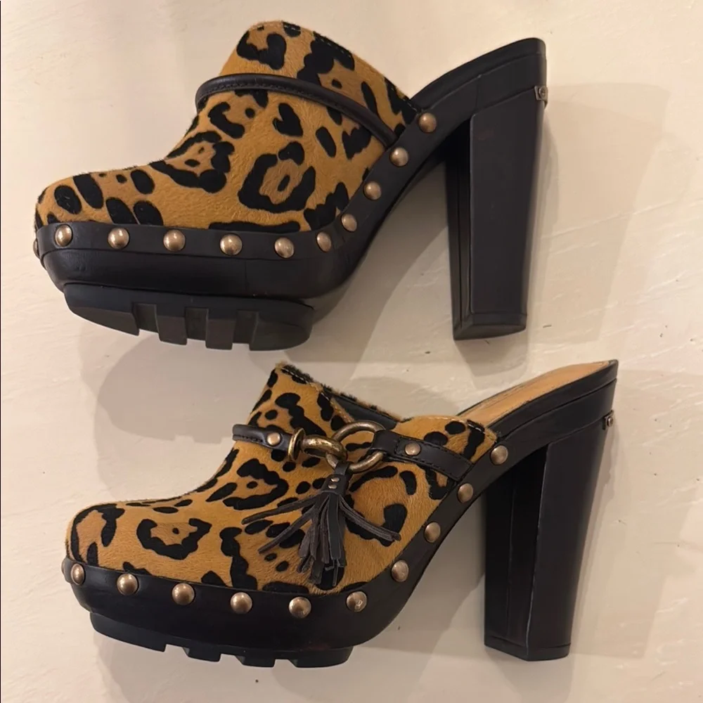 Coach Leopard Print Women's Clogs - Picture 3 of 9